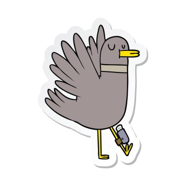 bir karikatür kuş Sticker
