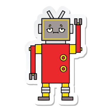 sevimli çizgi robot Sticker