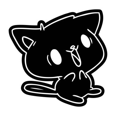 şirin kawaii kedi çizgi film simgesi