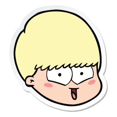 etiket bir karikatür mutlu çocuk
