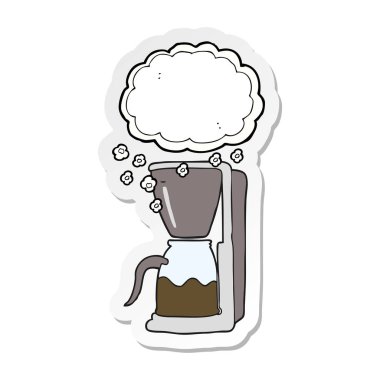 bir çizgi film kahve makinesi Sticker