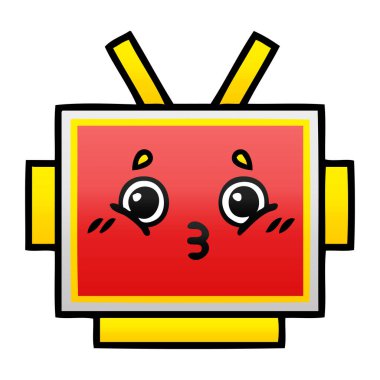 Degrade gölgeli karikatür bir robot baş