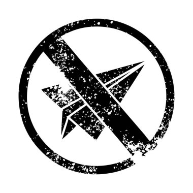 izin yok bir kağıt uçaklar sıkıntılı sembolü