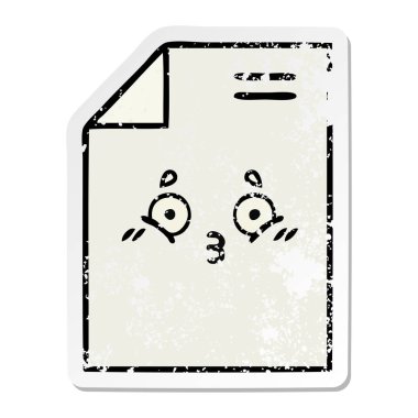 sevimli çizgi kağıdın sıkıntılı etiket 