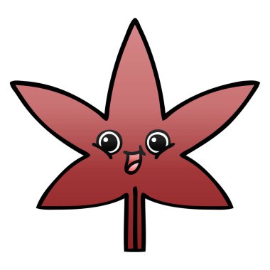 bir sonbahar yaprak degrade gölgeli çizgi film