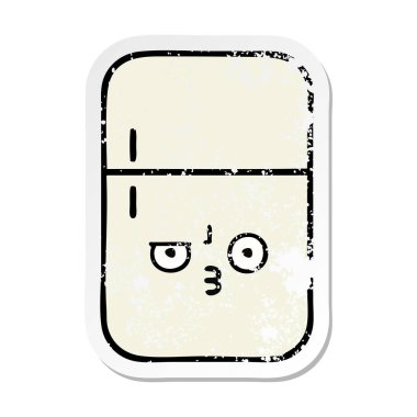 sevimli çizgi buzdolabı dondurucu sıkıntılı etiket