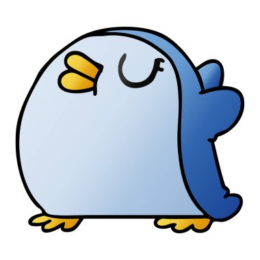 serbest el çekilmiş degrade çizgi film sevimli kawaii kırmızı robin 