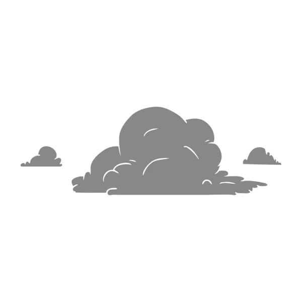 Χέρι Συρμένο Γελοιογραφία Doodle Λευκό Μεγάλο Σύννεφα — Διανυσματικό Αρχείο