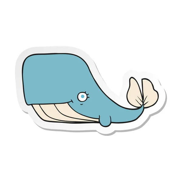 Sticker Van Een Cartoon Gelukkig Walvis — Stockvector