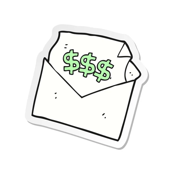Etiqueta Uma Carta Conta Desenho Animado — Vetor de Stock