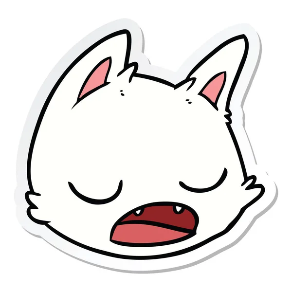 Sticker Cartoon Cat Face — Stock Vector