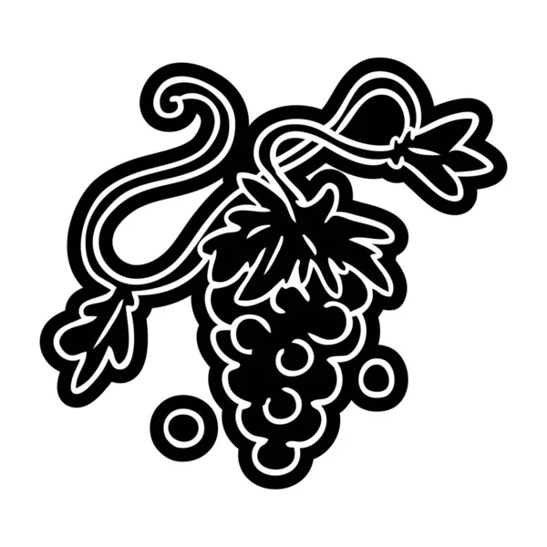 Икона рисования винограда на виноградной лозе — стоковый вектор