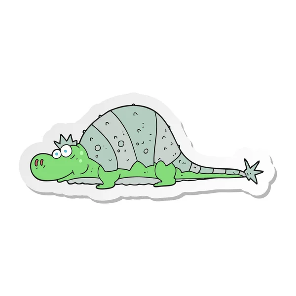 Pegatina Dinosaurio Dibujos Animados — Vector de stock