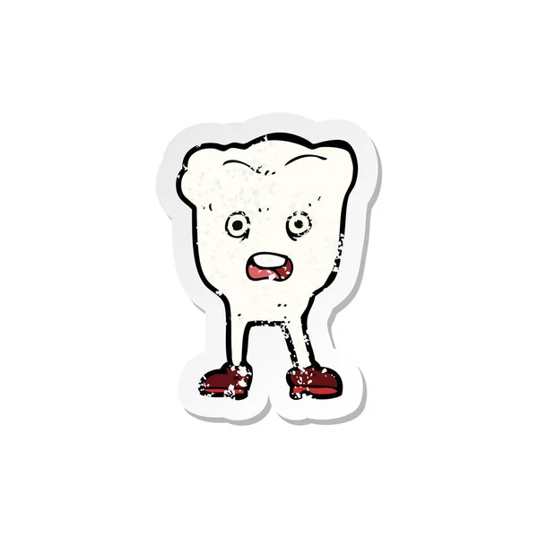 Ретро Стресова Наклейка Мультяшного Зуба — стоковий вектор