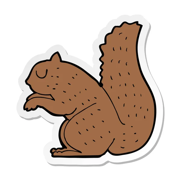 Etiqueta Esquilo Desenho Animado — Vetor de Stock
