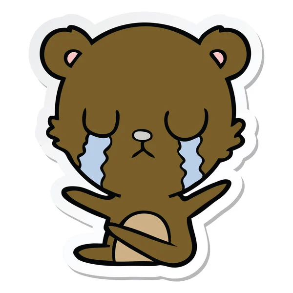 Naklejki to płacz kreskówka niedźwiedź — Wektor stockowy