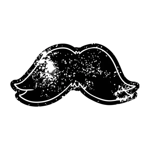 Desenho de ícone de grunge de um bigode de homem —  Vetores de Stock