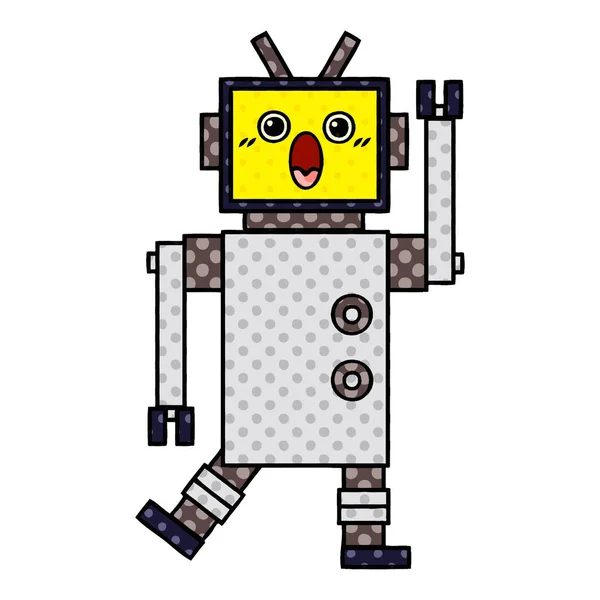Historieta Estilo Cómic Robot — Archivo Imágenes Vectoriales