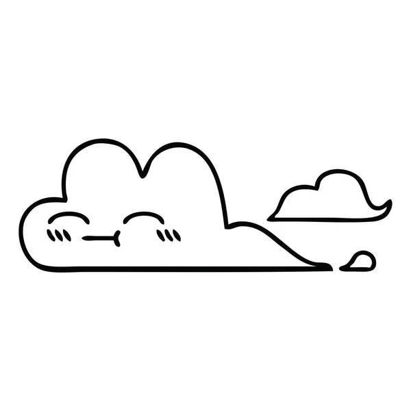 Лінія малювання мультяшна штормова хмара — стоковий вектор