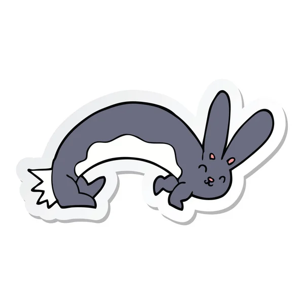 Sticker Funny Cartoon Rabbit — Stock Vector