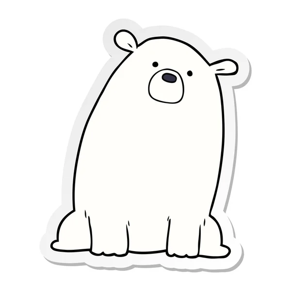 Autocollant affligé d'un ours polaire dessin animé — Image vectorielle