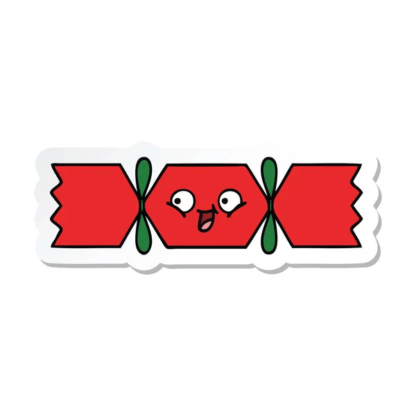 Etiqueta Biscoito Natal Bonito Desenhos Animados —  Vetores de Stock