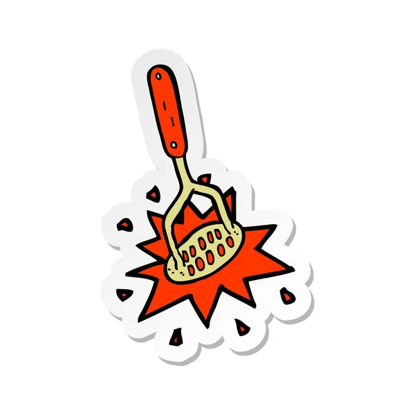 Sticker Cartoon Potato Masher — Stock Vector