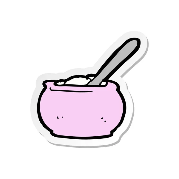 Sticker Cartoon Sugar Bowl — Stock Vector