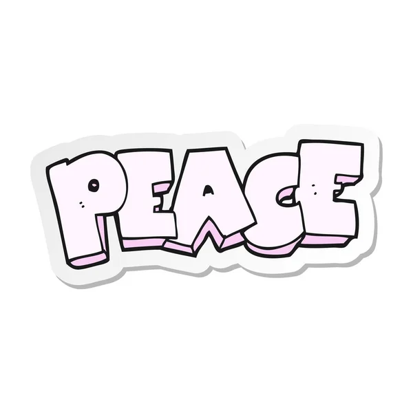 Sticker Cartoon Word Peace — Stock Vector
