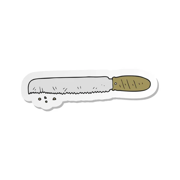 Pegatina Cuchillo Dibujos Animados Pan — Vector de stock