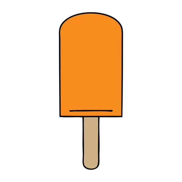 手绘古怪的卡通橙色冰棒棒糖 — 图库矢量图片