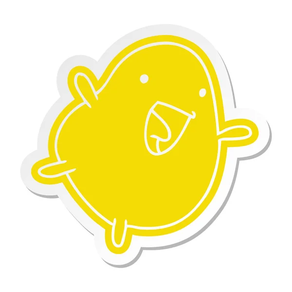 Cartoon Sticker Kawaii Cute Happy Bean — Stock Vector