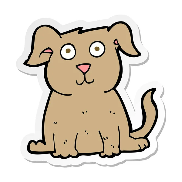 Sticker van een cartoon gelukkige hond — Stockvector