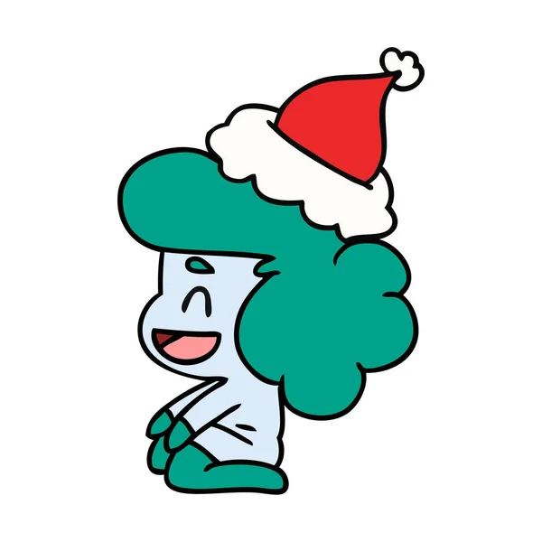 Caricatura Navidad Dibujada Mano Fantasma Kawaii — Vector de stock