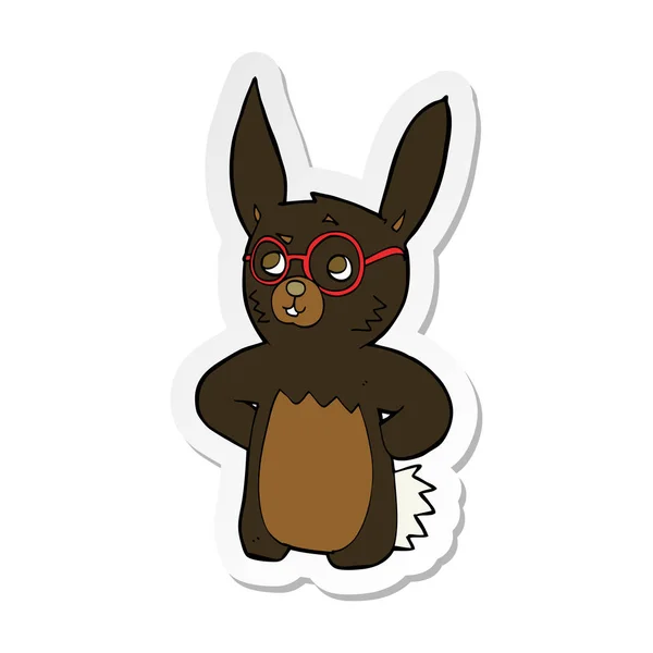 Sticker Cartoon Rabbit Wearing Spectacles — Stock Vector