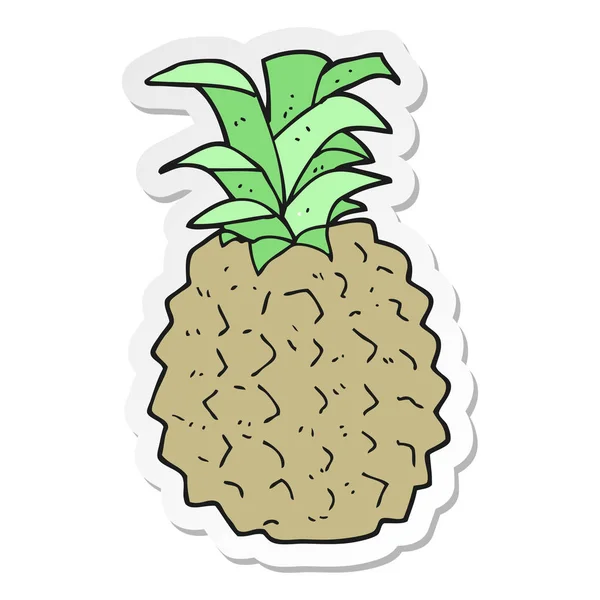 Adesivo di un cartone animato ananas — Vettoriale Stock