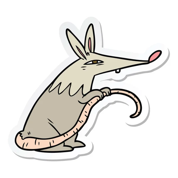 Sticker of a cartoon rat — Stock Vector