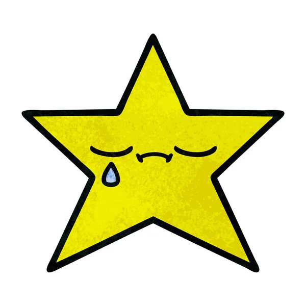 金の星のレトロなグランジ テクスチャ漫画 — ストックベクタ