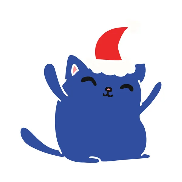 Weihnachtscartoon von kawaii cat — Stockvektor