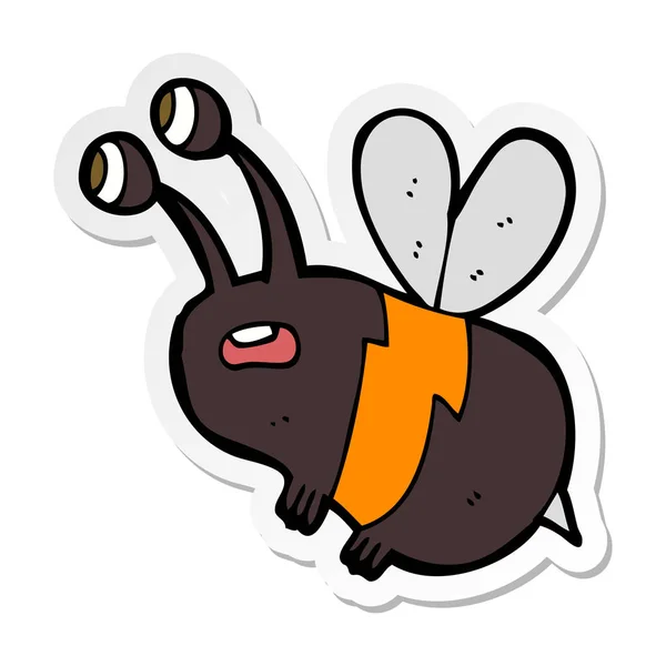 Sticker Cartoon Frightened Bee — Stock Vector