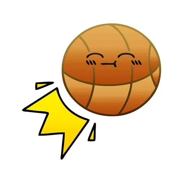 Градиентный теневой мультипликационный баскетбол — стоковый вектор