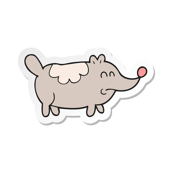 Sticker Cartoon Small Fat Dog — Stock Vector