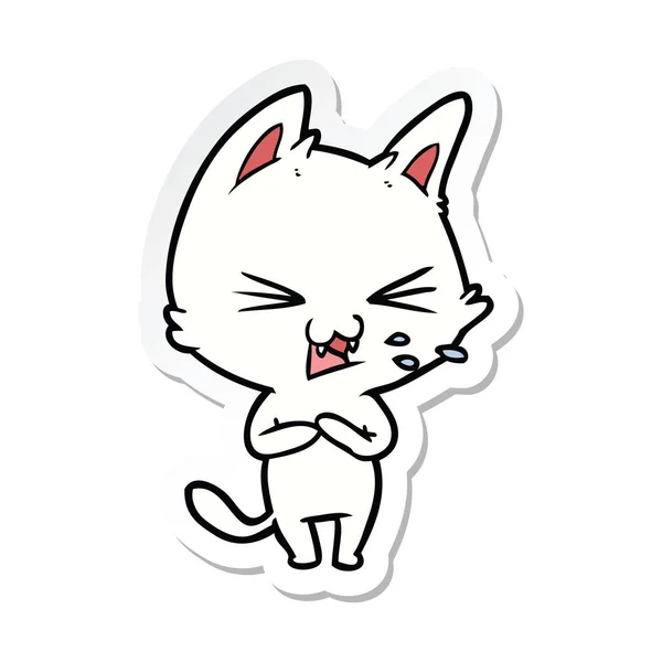 cute angry cat cartoon - Kawaii Cat - Magnet
