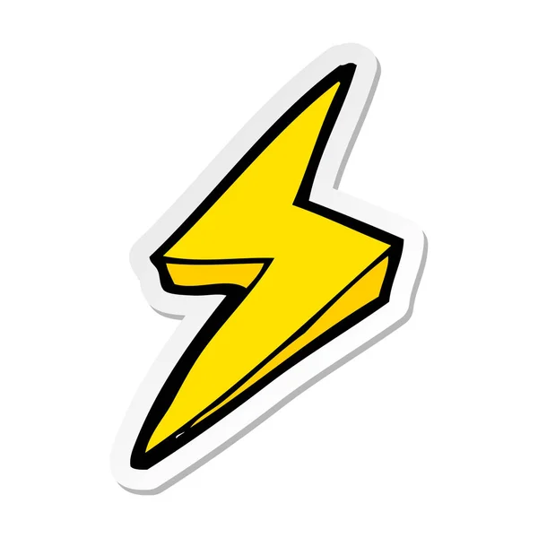 Klistermärke Tecknad Lightning Bolt Symbol — Stock vektor
