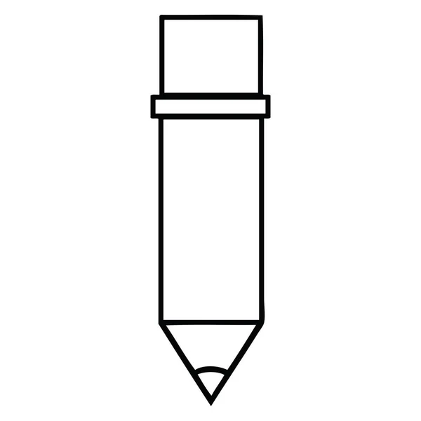 Line drawing cartoon of a pencil — Stock Vector