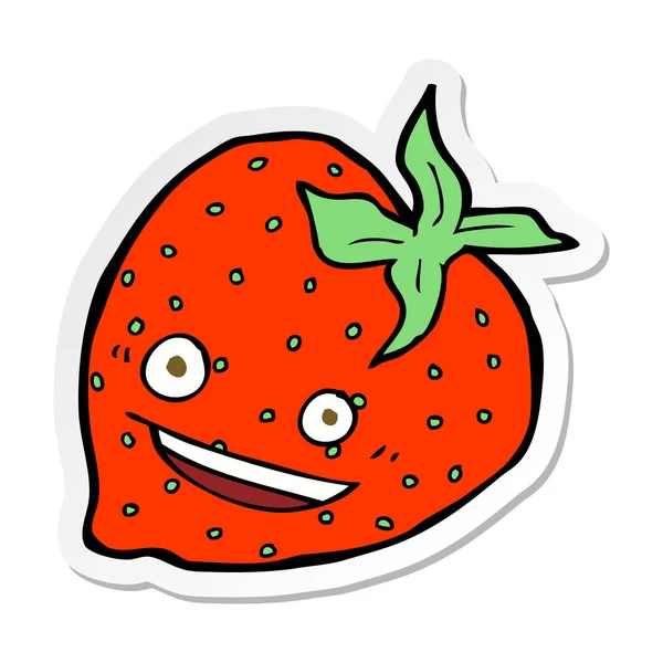 卡通草莓贴纸 — 图库矢量图片