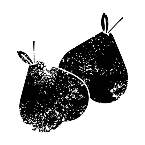 Distressed Symbol Green Pear — Stock Vector