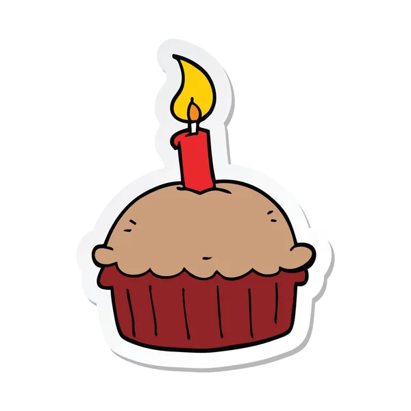 Sticker Cartoon Birthday Ccake — стоковый вектор