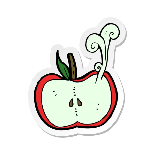 Stiker Dari Kartun Juicy Apel Setengah - Stok Vektor