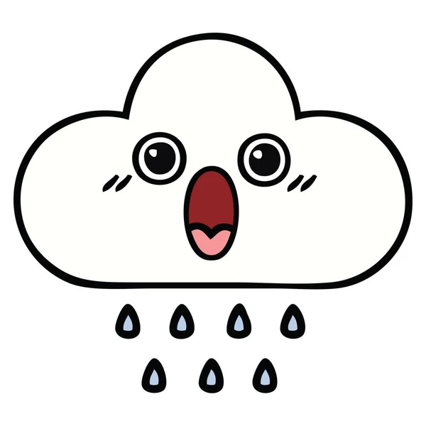 Bonito cartoon chuva nuvem —  Vetores de Stock